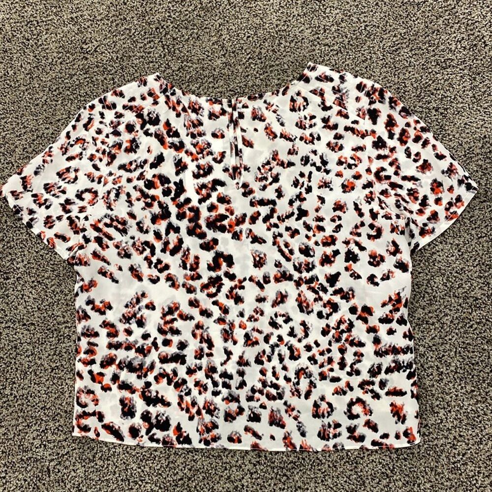 PARKER XS 100% Silk Colorful Animal Print Short Cropped Boxy Blouse Festival Top - Picture 16 of 16